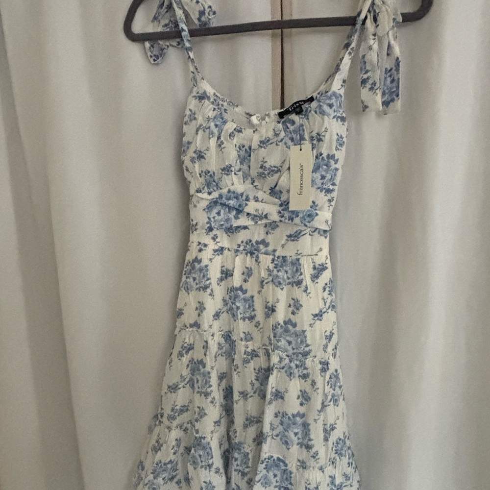 Floral Blue and White Dress